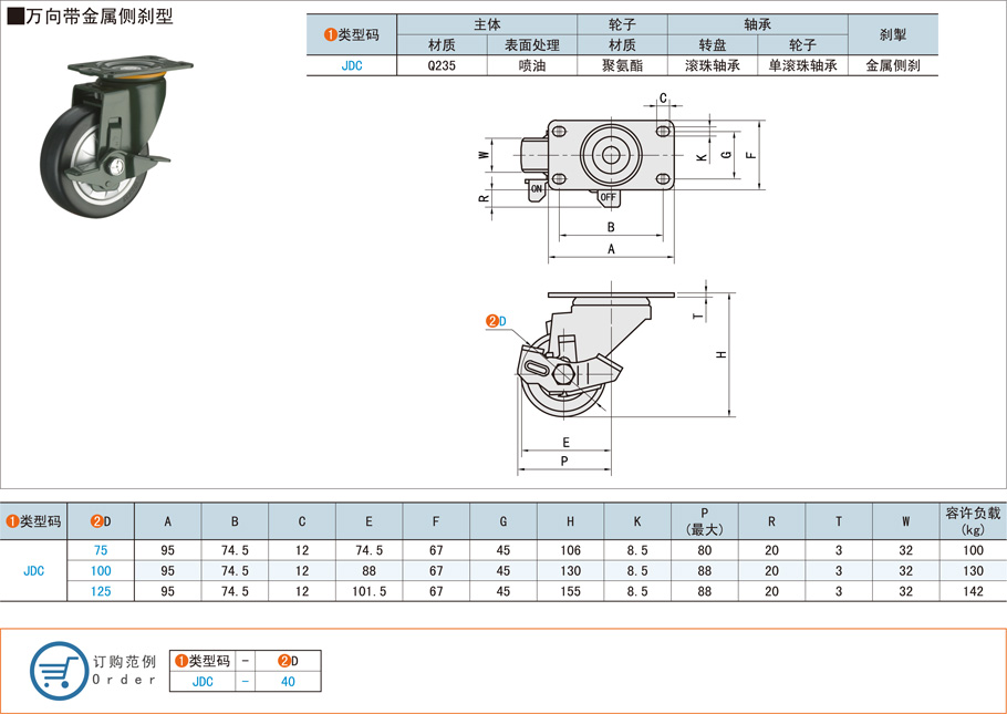 萬向帶金屬側(cè)剎型中載型腳輪的應(yīng)用方案