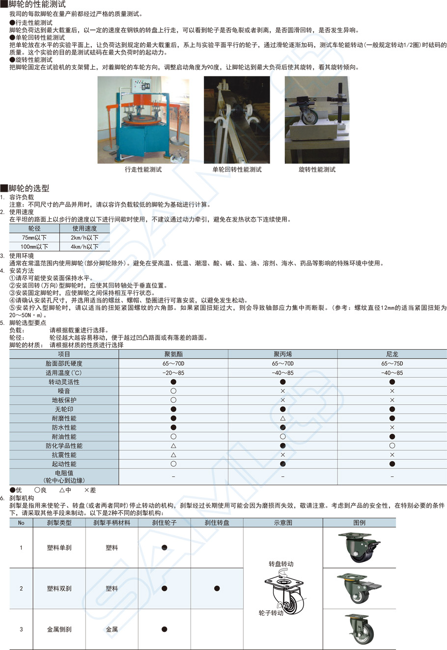 低重心重載腳輪-萬(wàn)向型JCA安裝作用與用途