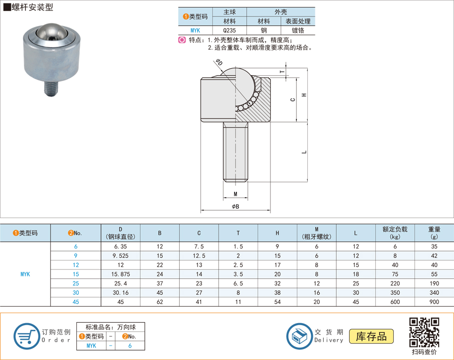 螺桿安裝型萬(wàn)向球都用在什么地方